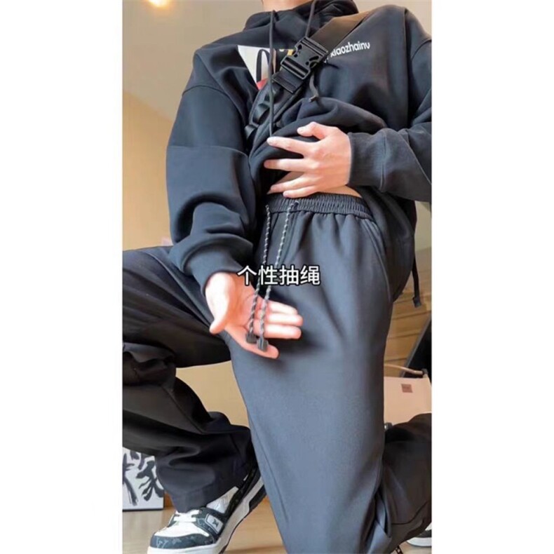 冲锋裤子男秋冬拉链防水登山裤宽松直筒休闲裤WL8836-P40加绒48,男装休闲裤,星座1008
