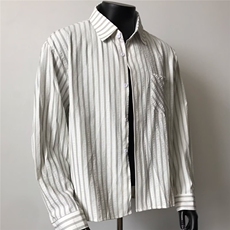 591-P43秋季新款竖条纹衬衫男女日系复古痞帅高级感宽松休闲，男装衬衫，电商B323A