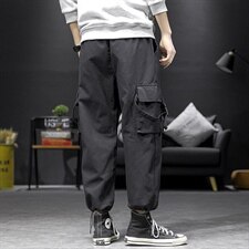 2021春季新日系大码男束脚搭扣装饰工装九分休闲裤K2015-P45，男装休闲裤，电商A001