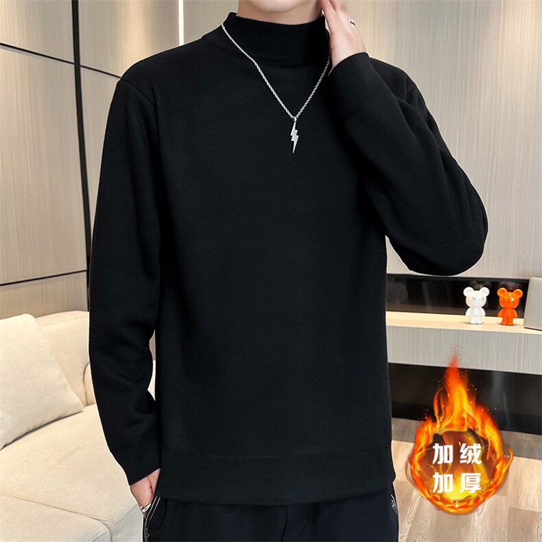2023-403-2-M668-P26男新款半高领一体绒毛衣针织衫时尚帅气加绒,男装针织衫/毛衣,星座1018-1​