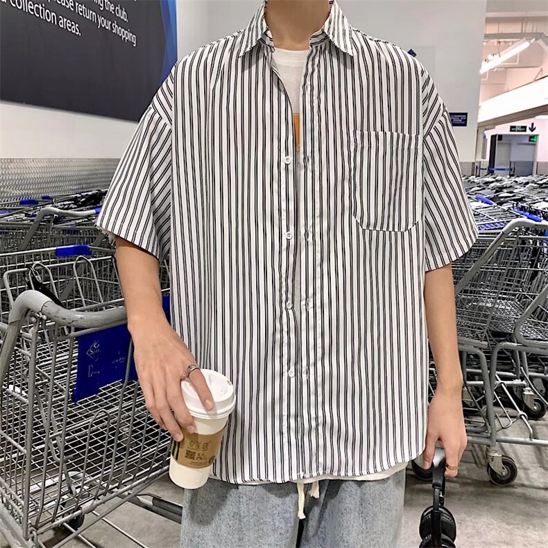 短袖衬衫春款男港风潮流C017P30,男装衬衫,星座1116-2