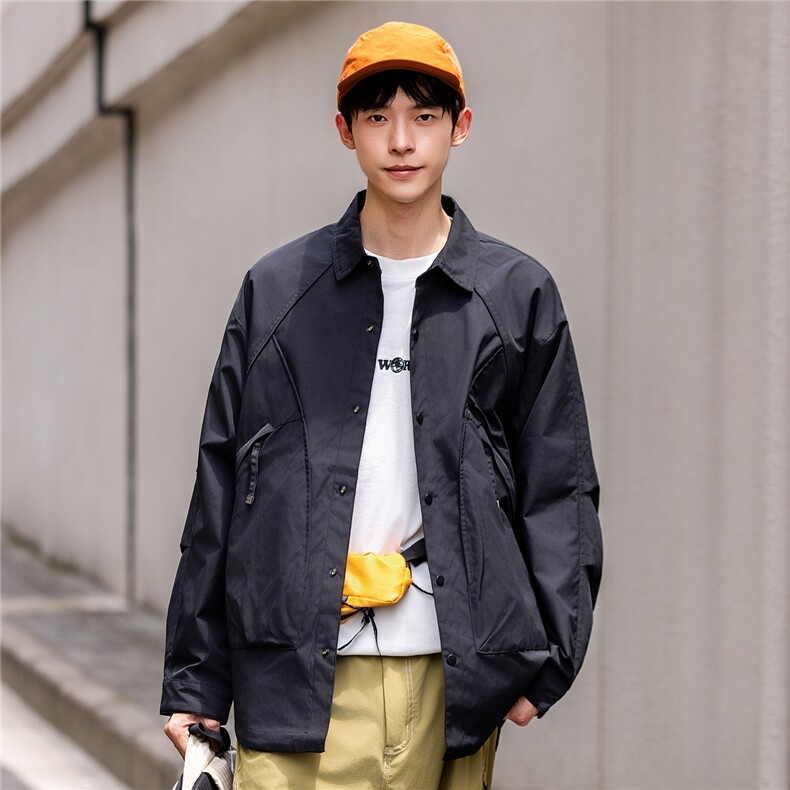 新款秋季三防夹克外套休闲长袖男翻领时尚运动潮流F0921-P85控169,男装夹克,电商D215