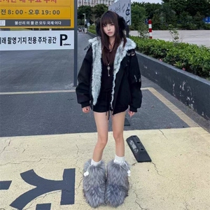 1506-1/My2581/P89冬季男女同款十字架贴皮刺绣情侣外套美拉棉服图片