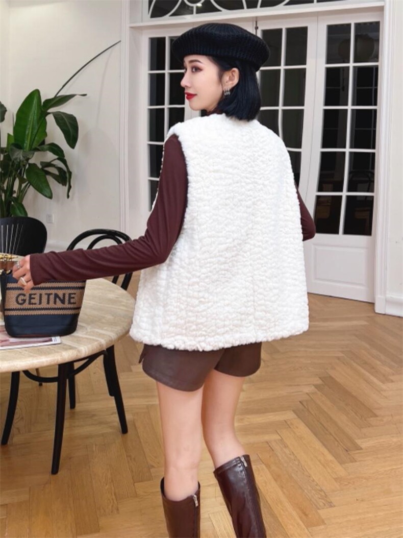 皮毛一体背心，女装背心吊带，千禧宏运