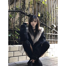 现货高品质美式高街冬季重磅硬挺短款座山雕毛领棉衣男女加厚外套，男装棉衣，电商A443