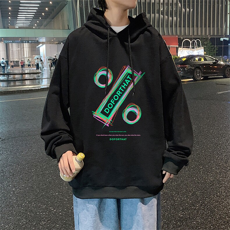 WY2171-P35加绒款-P40纯棉连帽卫衣男大码运动帽衫宽松薄外套男,男装卫衣,电商A040