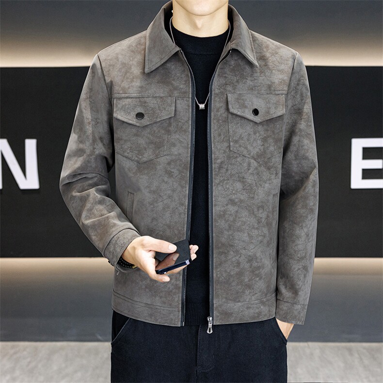 店主风潮流皮衣外套男春秋季复古百搭宽松机车服pu皮夹克潮JK2568,男装夹克,星座301B-1