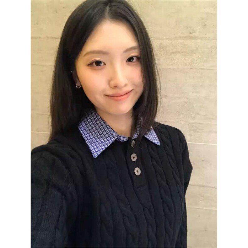 【】美式复古假两件麻花毛衣男女秋冬高级感针织衫SZ01P54,男装针织衫/毛衣,星座1112-1