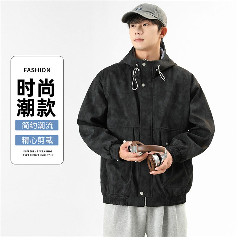 春秋连帽工装夹克男士宽松扎染小众设计感情侣休闲外套,男装夹克,星座210-5(原414-2)