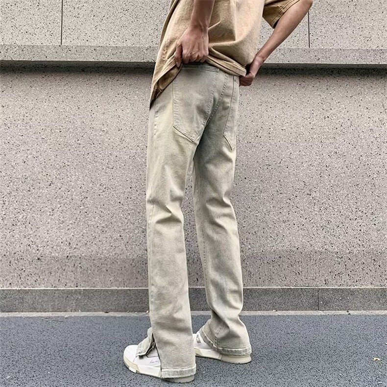 美式vibe裤子高街水洗牛仔裤男设计感小众拉链裤N755P55,男装牛仔裤,星座1116-2