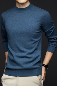 G2381男式2026年秋冬新款羊毛衫男针织衫圆领纯色打底衫毛衣图片
