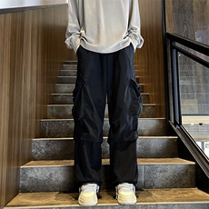 复古多口袋工装裤宽松美式中性风男女街头潮流百搭长裤K0822-P38，男装休闲裤，星座308B-1