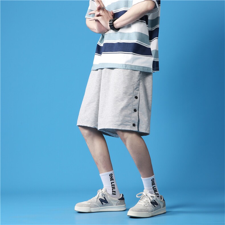 港风短裤男ins潮牌夏季宽松五分纯色休闲百搭运动裤男生K870-P22,男装休闲裤,星座512-2