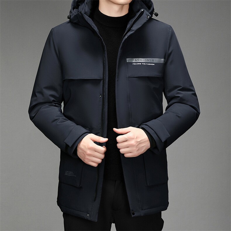 中长款新款爸爸工作服老年羽绒服男加厚爷爷装老人外套2307-P240，男装羽绒服，星座1210B