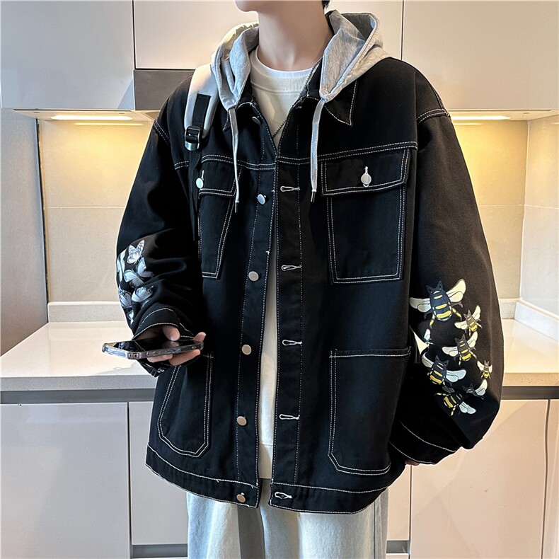 JK3028J-P95-限价138M-5XL羊羔绒加绒牛仔夹克外套连帽棉服大码,男装夹克,星座116