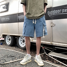 牛仔短裤男夏季薄款潮牌休闲中裤男生美式五分裤子男款N0938-P40，男装牛仔裤，星座308B-1