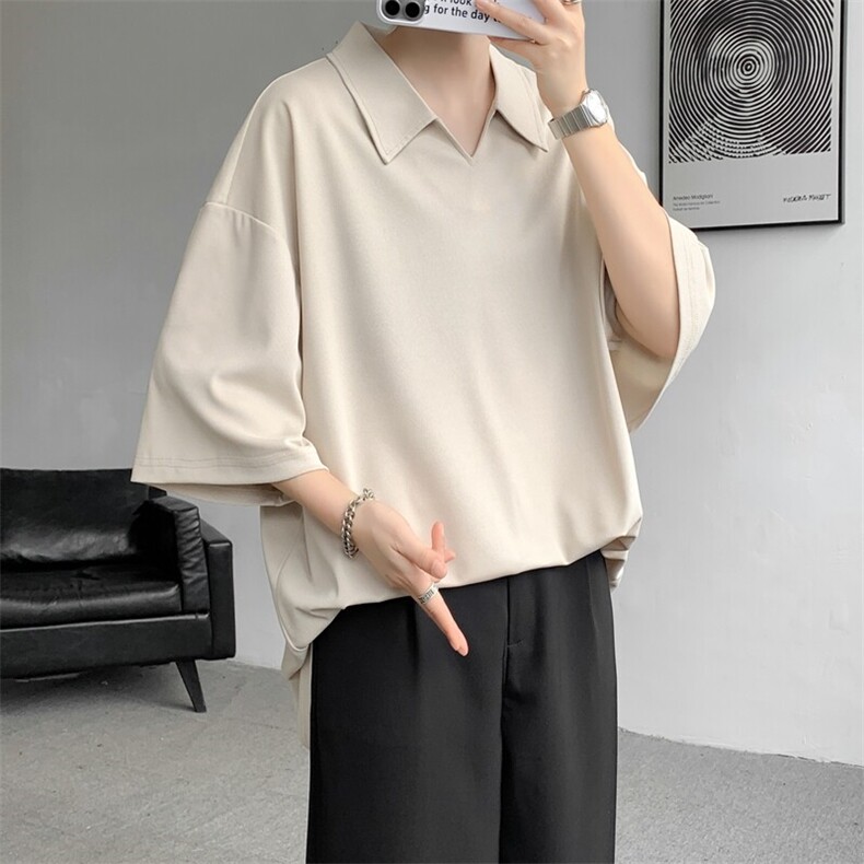 M-8XLv领冰丝短袖Polo衫特大码宽松凉感半袖翻领T恤衫DX1202/P30,男装T恤,电商B238