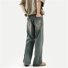 C315-G3011现货高质量重工洗水猫须马骝牛仔裤(P65限89)3，男装牛仔裤，电商C315