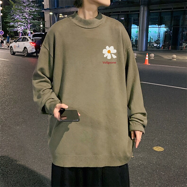 M18059-P45加绒款-P65半高领毛衣男士大码针织衫男毛线衣男,男装针织衫/毛衣,电商A040