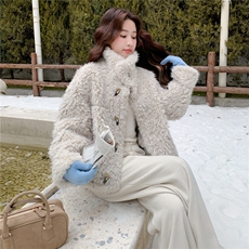 新款2025冬季韩系皮毛一体两面穿派克服7825-P205-K308，女装棉衣/棉服，2C057