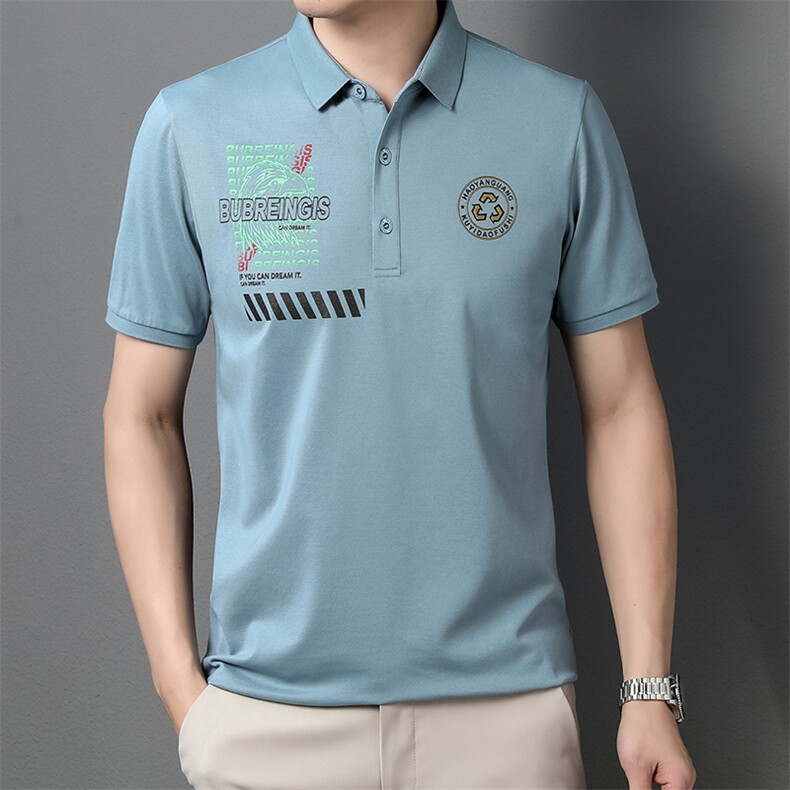polo衫短袖男夏季潮牌2023新款半袖上衣宽松翻领t恤男,男装T恤,电商B212（原钱塘6029）