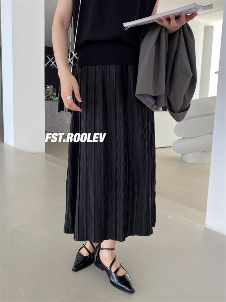 肌理感压褶裙，其它，FST