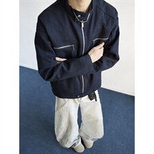 26春装高品质老钱风立领夹克外套男女美式潮牌拉链工装风宽松上衣，男装夹克，电商A486