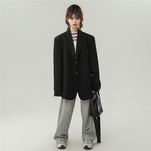 中性风金属装饰西服女成分：96%聚酯纤维4%氨纶XF77069P85控128图片