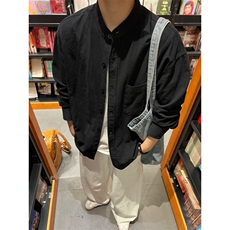 长袖立领仿麻休闲衬衫1302-GC67-P40控68成分100棉，男装衬衫，星座1302