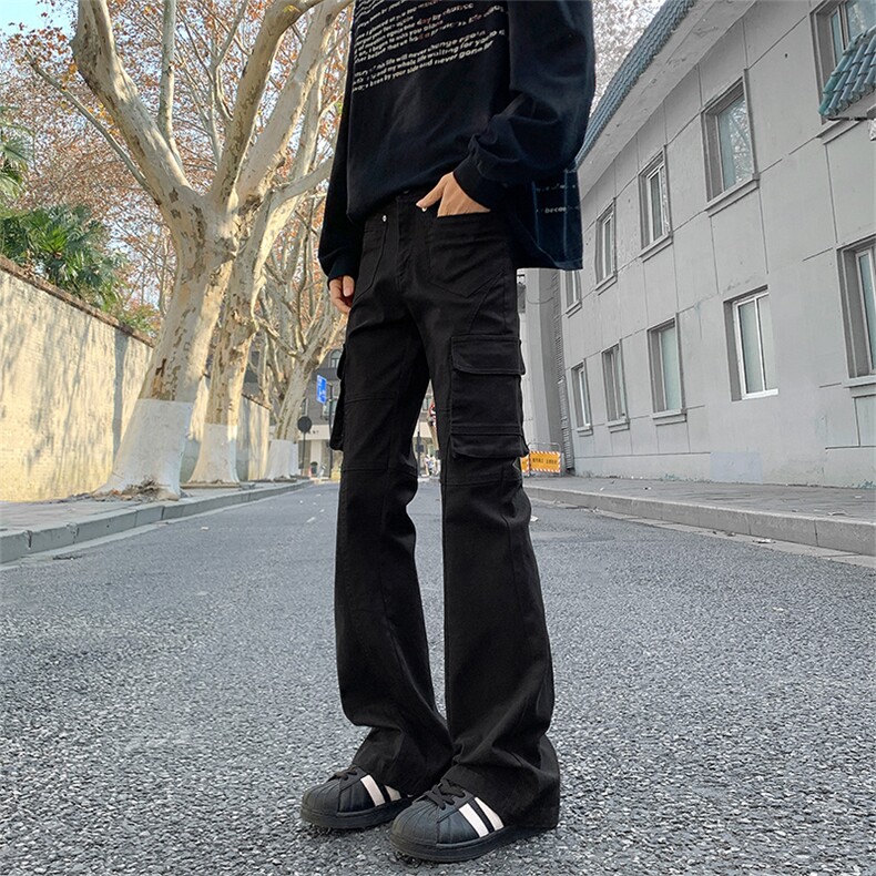 春季新款高街迷彩牛仔裤大口袋痞帅修身工装裤C6070-TP4578,男装牛仔裤,电商A102