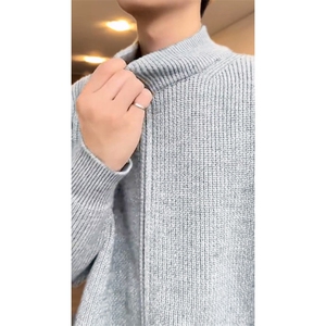重磅秋冬北极绒双拉链毛衣开衫美式复古休闲慵懒风宽松针织衫外套图片