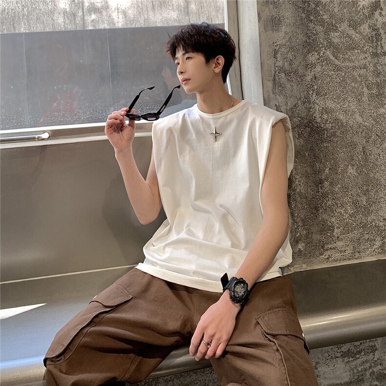 1美式港风垫肩四角星设计背心大码M-5XL休闲背心男BX8764P25控39,男装背心/马甲,星座226-2