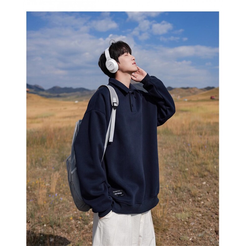 420g重磅Polo领卫衣男女秋冬美式复古男生休闲套头宽松刺绣外套,女装短外套,星座1210-1