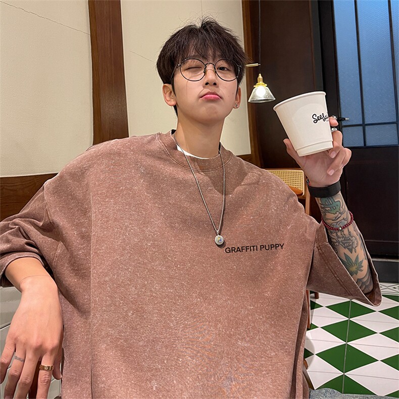 得物直播品质240重磅水洗xs605-dsx158-特批30控49,男装T恤,星座605(原A050)
