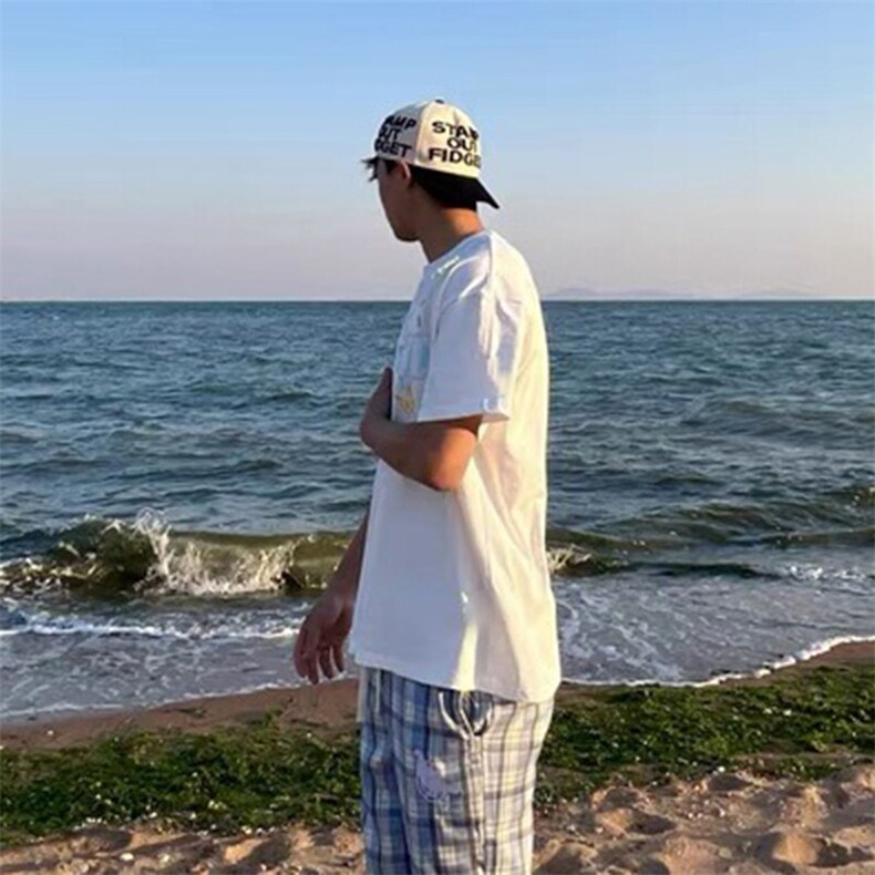 万针全刺绣工艺抖音得物高品质260克重磅纯棉双纱美式高街短袖T恤,男装T恤,电商A486