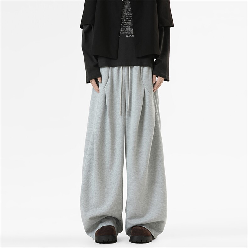 【现货】 立体剪裁斜纹褶皱伞兵运动裤阔腿卫裤A560特P45控78图片