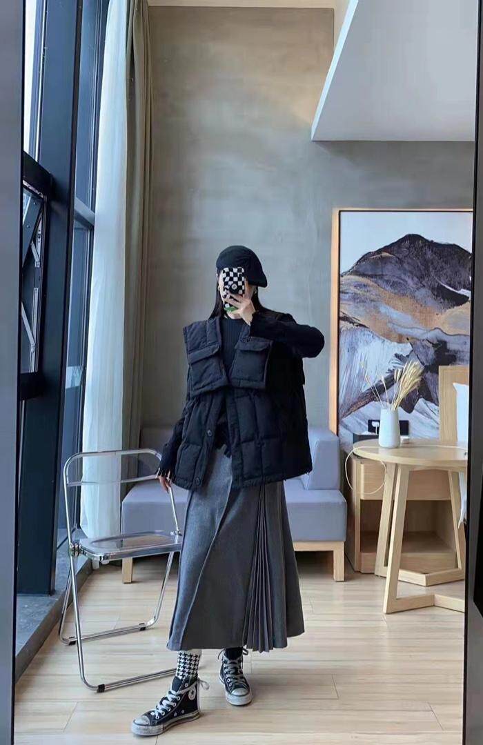 领子可脱卸两穿羽绒马甲，女装马甲，cong 聪+