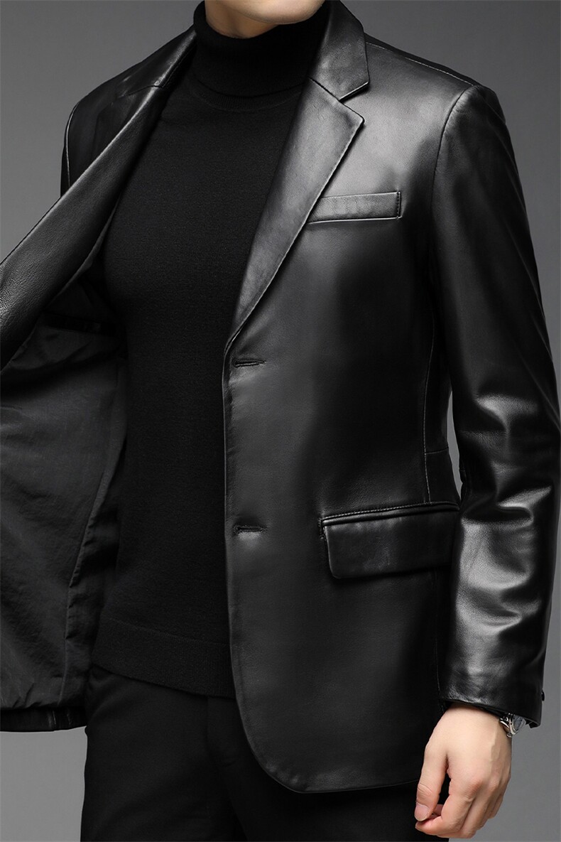 真皮皮衣绵羊皮精品男数单西休闲商务外套西服,男装西服,钱塘207-1