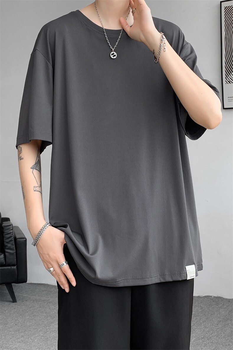 8XL-M高品质！！特大码冰丝速干T恤男透气短袖上衣纯色DX314P25,男装T恤,电商D206-1