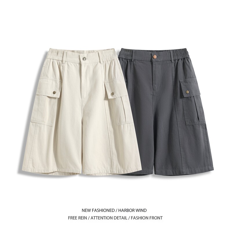 抖音品质夏季新款工装口袋宽松百搭中裤B315-K25797-特p42控78,男装休闲裤,电商B315