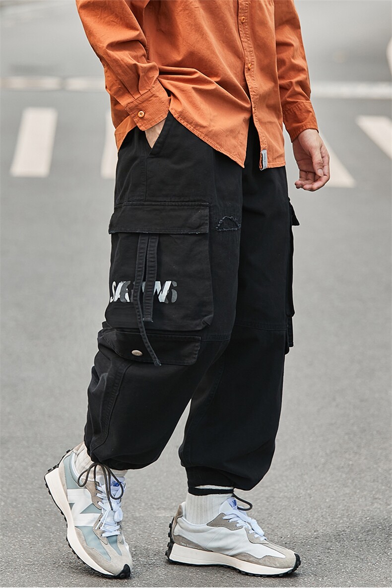 机能风束脚休闲宽松高街潮流痞帅伞兵工装裤A438-6183-P7598,男装工装外套,电商A438