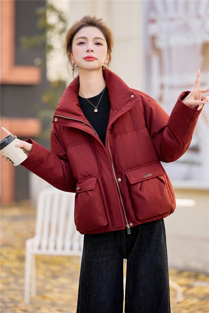 2025冬装新款时尚立领羽绒服,女装羽绒服,鑫鑫格
