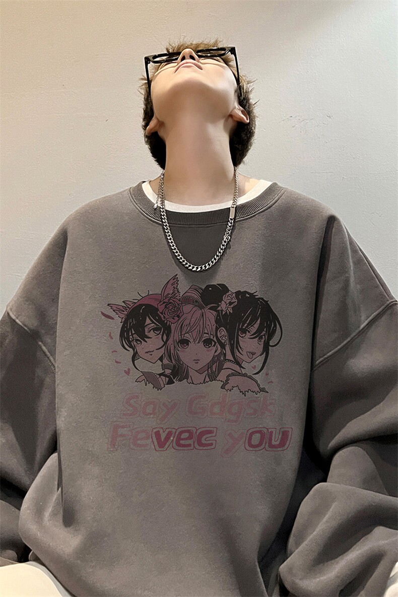 内景春季新款圆领卫衣男潮日系动漫宽松打底衫WY00230/P35加绒P45,男装卫衣,电商B316