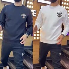 卫衣男春秋季ins潮牌圆领打底衫美式长袖港风无帽外套宽松上衣服t，男装T恤，星座506A