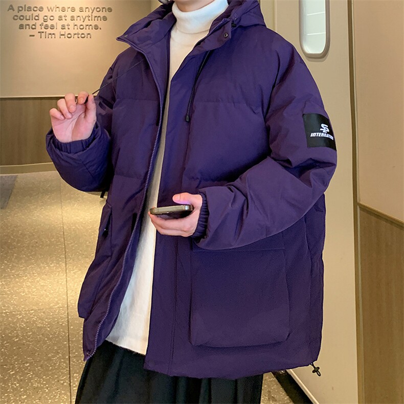 秋冬港风连帽时尚棉衣袖章标志宽松加厚冬季外套MY9319P-95,男装棉衣,电商A128