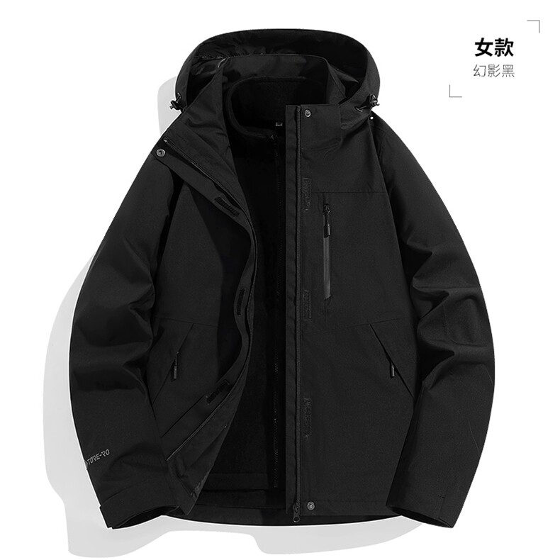 三合一户外冲锋衣两件套摇粒绒内胆登山港风防水冲锋衣W417P140,男装夹克,电商A128