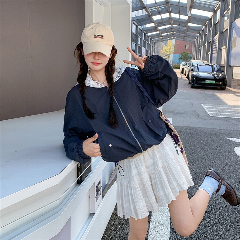 现货-2025年夏季蕾丝拼接防晒外套203-P145-K208,女装短外套,帛锦泉