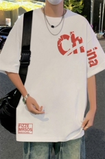 T679P26夏季新品港风高街美式短袖T恤宽松ins重磅纯棉体恤，男装T恤，星座304A