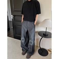 逃离光复南美式解构刺绣西裤男春秋宽松拖地弯刀长裤潮KK128，男装西裤，星座1116A（原606A-3）