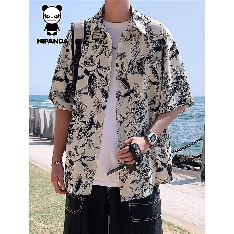 衬衫男夏季新款短袖花衬衣休闲上衣潮气质A3709-P26,男装T恤,星座208-5